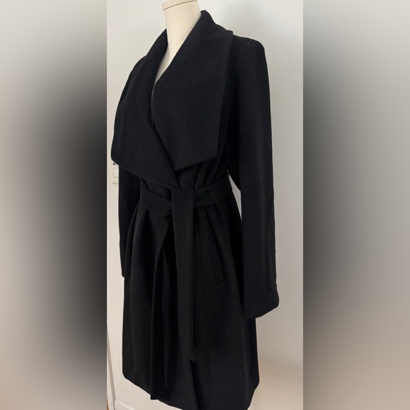 Cole Haan Women's Signature Wool Blend Wrap Coat Black Size 12 - Picture 3 of 16